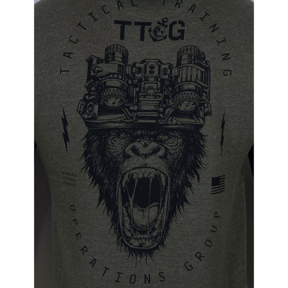 Howitzer Style Men's Hoodie TTOG SCREAM Military Grunt Green - Picture 3 of 9